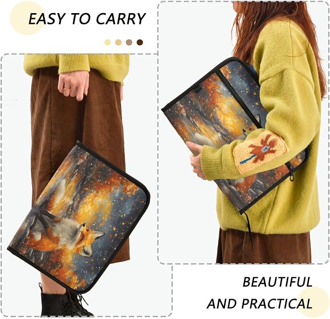 Expanding File Folder Funny Magic Fox Accordion File Organizer 13 Pockets - Image 2