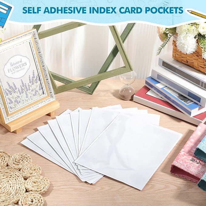 Outus 120 Pcs Self Adhesive Shop Ticket Holders Clear Plastic Sleeves Adhesive - Image 5