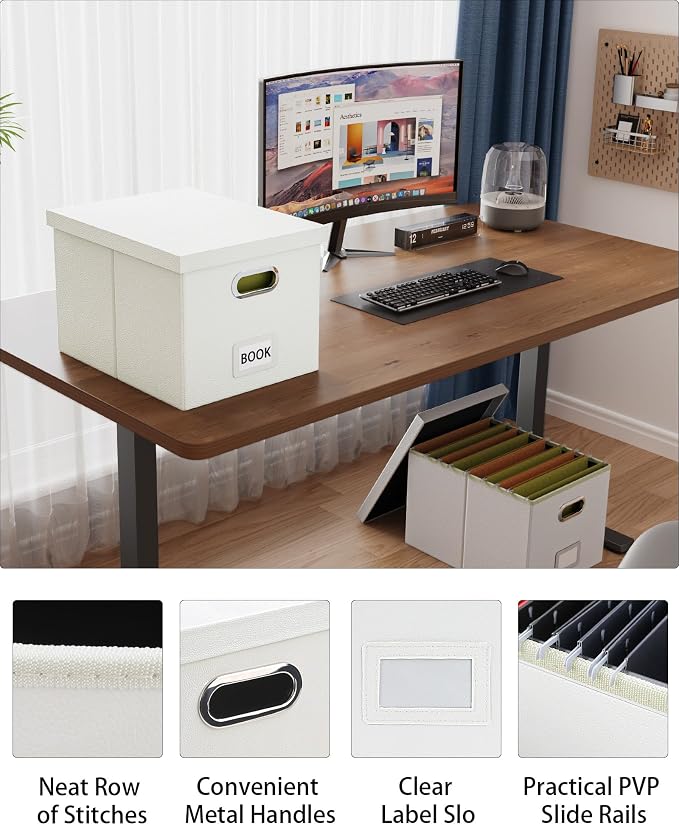 Oterri 2 Pack File Storage Organizer Box, Filing Box, Portable File Box - Image 5