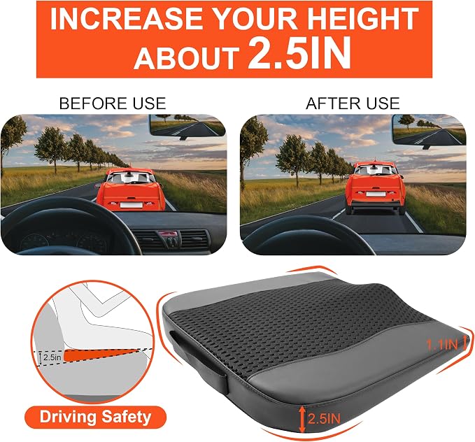 Lofty Aim Car Seat Cushion, Comfort Memory Foam Car Cushions - Image 3