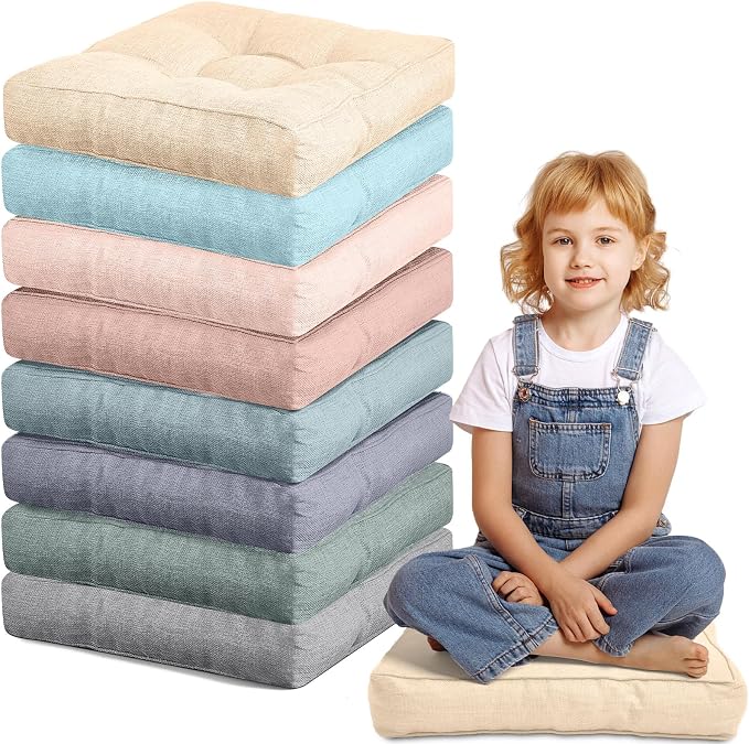Juexica 8 Pcs Floor Cushions for Kids Floor Pillows Flexible Seating Cushions by Juexica