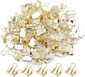 Gold Binder Clips, Mini Paper Clip, Small Paper Clamps 15mm, 100 Pack Micro by YCVIORING