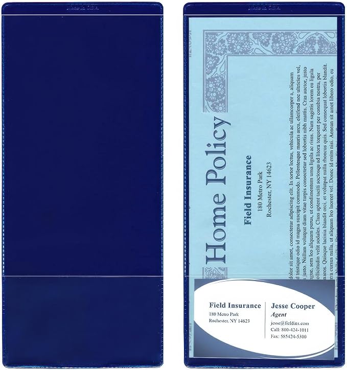StoreSMART® - Navy Blue Plastic Policy/Lotto Ticket Holders - 200-Pack - by StoreSMART
