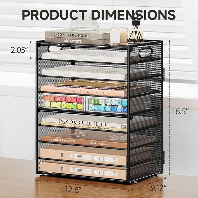 SUBEKYU 9 Tier Paper Organizer for Desk - Image 3
