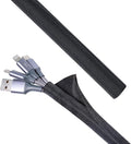 Black Braided Cable Management Sleeves Wire Loom Tubing Cord Protector by BuyUneed