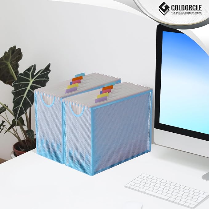Hanging File Organizer, Letter-Size File Holder Filing Box - Image 5