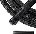 RED WOLF 1/4” x 10FT Cable Sleeves Cord Management Braided Wire Loom Sleeving by REDWOLF