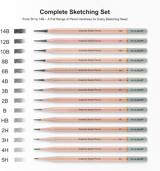 KALOUR 18-Piece Professional Sketch Pencil Set - Image 3
