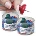 Officemate Giant Push Pins, 1.5" Assorted Colors, 2 Tubs of 12 by Officemate