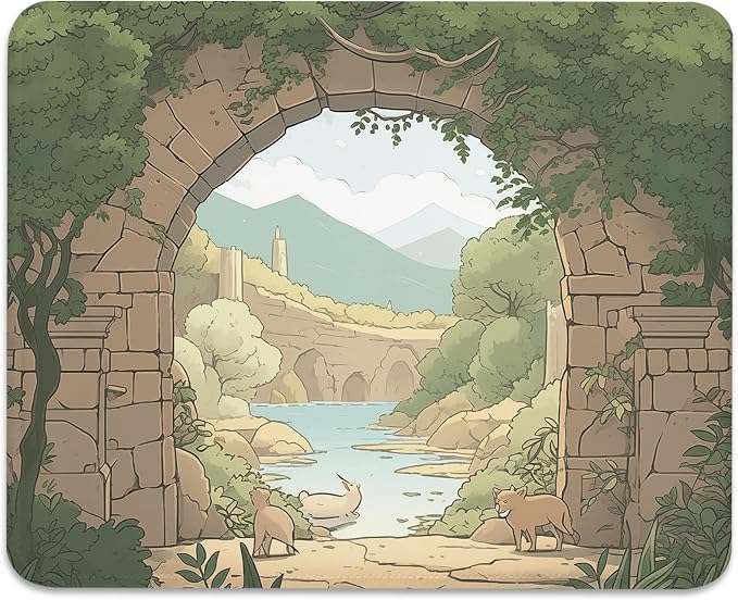 Whimsical Storybook Gateway Mouse Pad by Eiszuso