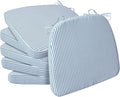 AAAAAcessories D-Shaped Chair Cushions, Machine-Washable Cover, Pinstripe Blue by AAAAAcessories