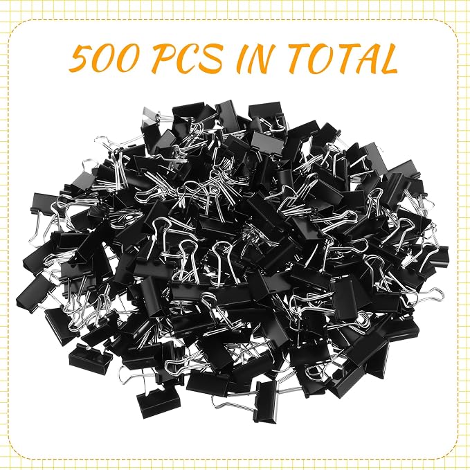 Jetec 500 Pieces 1 Inch Black Binder Clips Bulk Medium Paper Clamps Metal Paper - Image 7