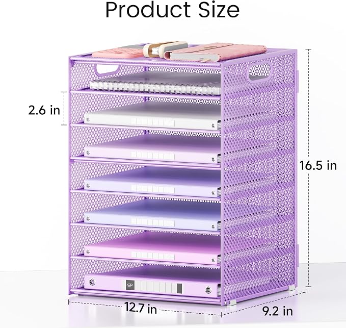 Lavatino 8-Tier Office Desk File Organizer, Letter Tray Paper Organizer - Image 2