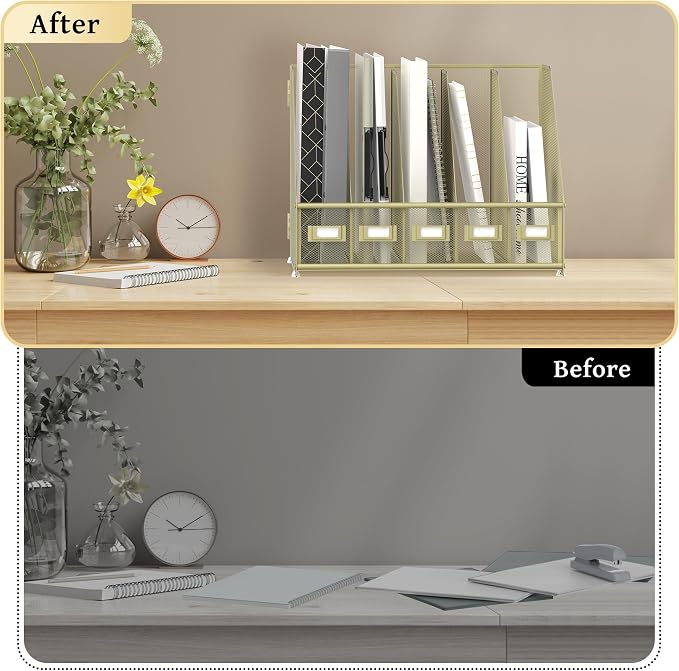SUPEASY Desk Organizers Metal Desk Magazine File Holder - Image 5