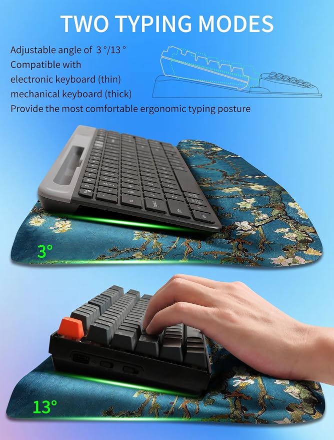 Ergonomic Wave Wrist Rest with Keyboard Stand, Cushioned Palm Rest, Comfortable - Image 2