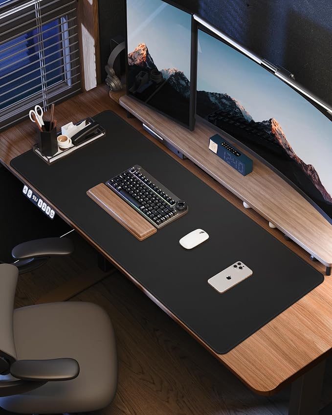 AFIING Leather Desk Pad Protector, Large Mouse Pad, Non-Slip Desk Blotter - Image 6