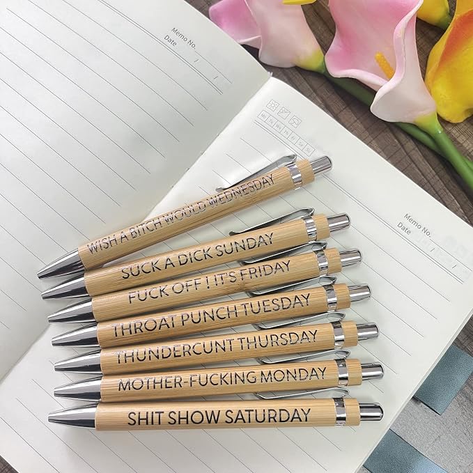 Cityhermit 14-Piece Funny Bamboo Pen Set - Image 5