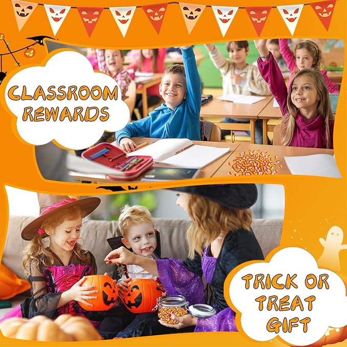 JUNEBRUSHS 150 Pcs Halloween Mini Erasers, Fake Candy Corn Erasers Bulk | Soft - Image 4