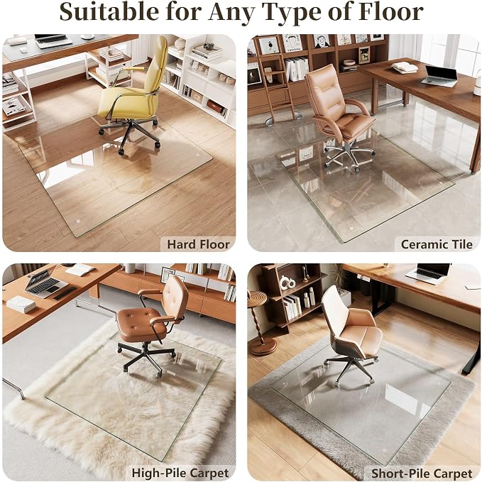 Office Chair Mat for Carpet，30"x48" Heavy Duty Tempered Glass Office Chair Mat - Image 7