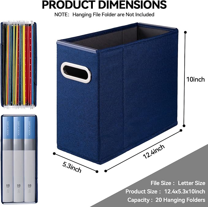 4 Packs Letter Size File Organizer, File Folders Organizer, Fabric Storage Box - Image 2