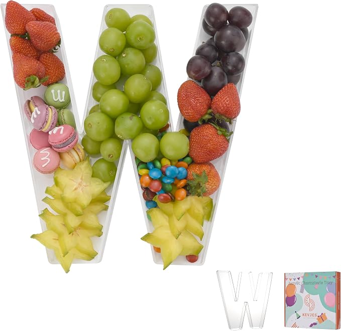 11" Clear Acrylic Letter & Number Charcuterie Tray-Reusable Fillable Alphabet by kevjes