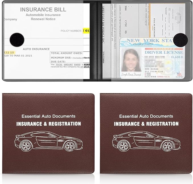 UYYE Car Registration and Insurance Card Holder, Vehicle Glove Box Car Organizer by UYYE