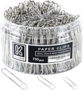 Kempshott 750 Paper Clips Assorted Sizes Small, Medium and Large Paper Clips by Kempshott%C2%AE