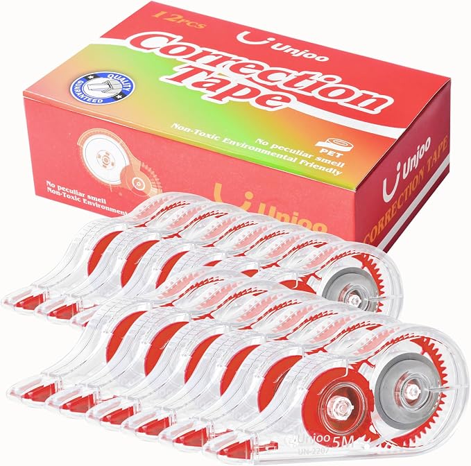Unjoo White Correction Tape, For school, Office | Easy To Use Applicator for by Unjoo