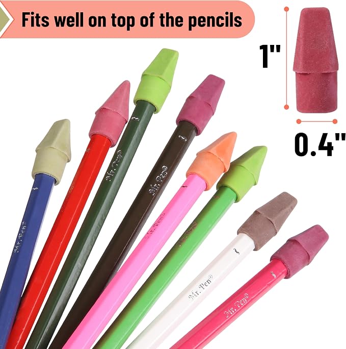 Mr. Pen- Pencil Erasers Toppers, 120 Pack, Late Harvest Color Scheme | Latex - Image 3