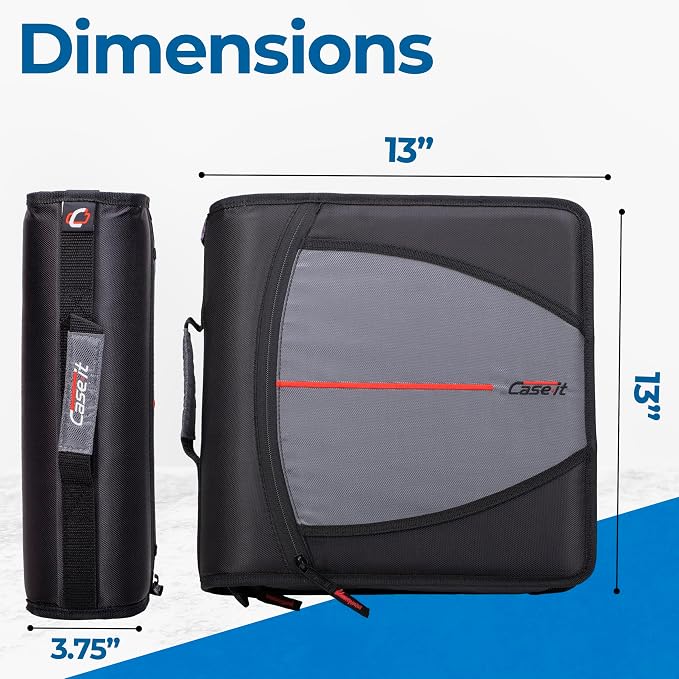 Case-it Mighty Zip Tab School Zipper Binder | 3-Inch O-Rings, 600-Sheet Capacity - Image 5
