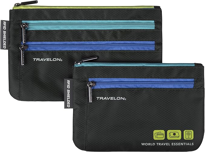 Travelon World Travel Essentials Set of 2 Currency and Passport Organizers by Travelon