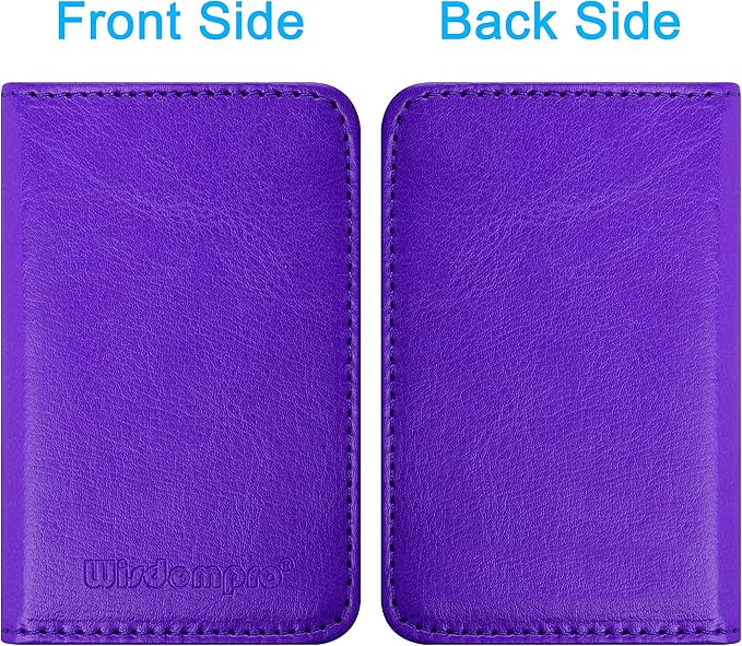 Wisdompro Business Card Holder, 2-Sided PU Leather Folio Name Card Holder - Image 6
