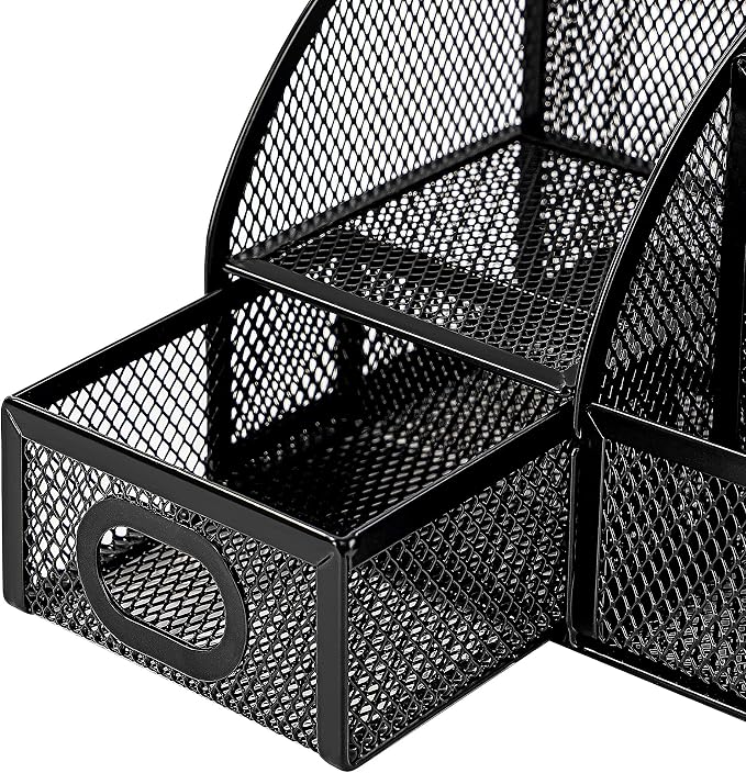 Amazon Basics Mesh Pen Holder and Desktop Desk Organizer, Office Caddy Storage - Image 4