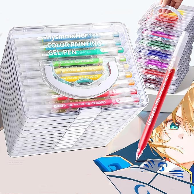 99 Colored Gel Pens Set, 0.6mm Fine Point by HysmmxHer