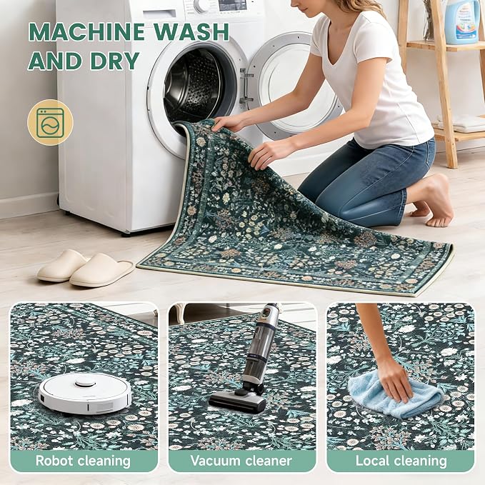 Office Chair Mat for Hardwood Tile Floor, Machine Washable Office Area Carpet - Image 2