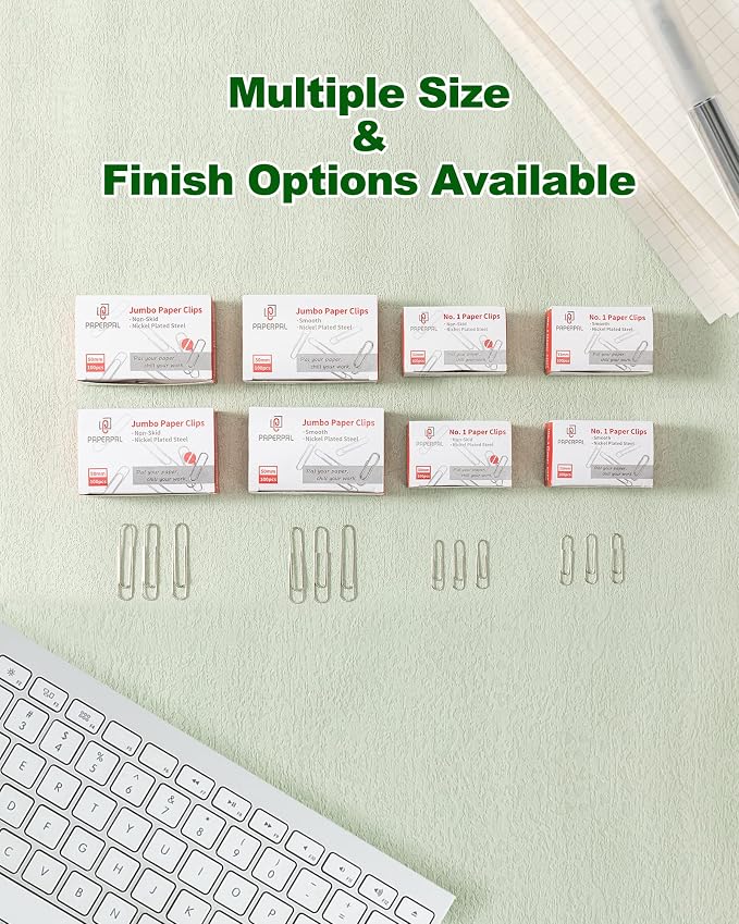 PAPERPAL Paperclips for Office School & Personal Use, Jumbo Nonskid Paper Clip - Image 8