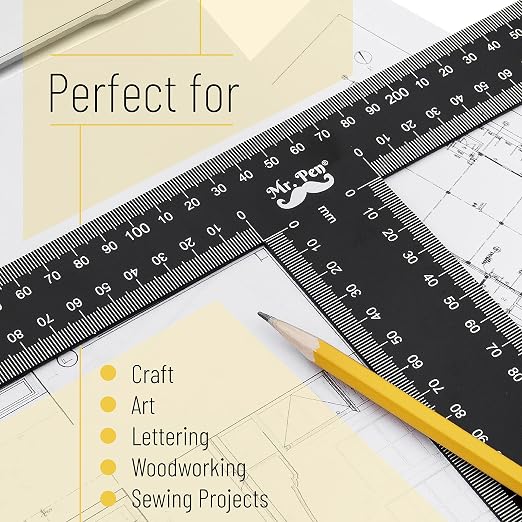 Mr. Pen - T Square, T Ruler, 12 inch Metal Ruler, T Square Ruler | Drafting - Image 6