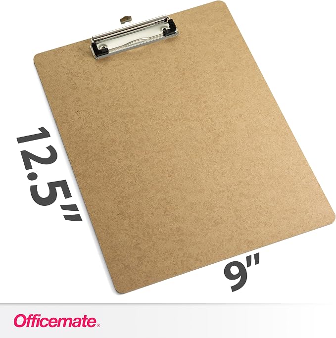 Officemate Recycled Wood Clipboards, Low Profile Clip, 6 Pack Clipboards - Image 2