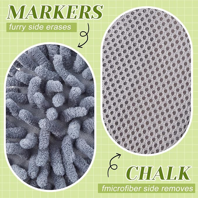 Zonon 4 Pieces Dry Erase Eraser Microfiber Shag Washable Whiteboard Eraser - Image 4