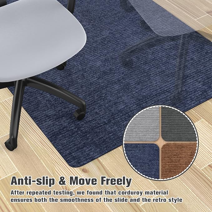 Placoot Desk Chair Mat for Hardwood Floor Corduroy Surface 1/6" Thick 55"x35" - Image 2