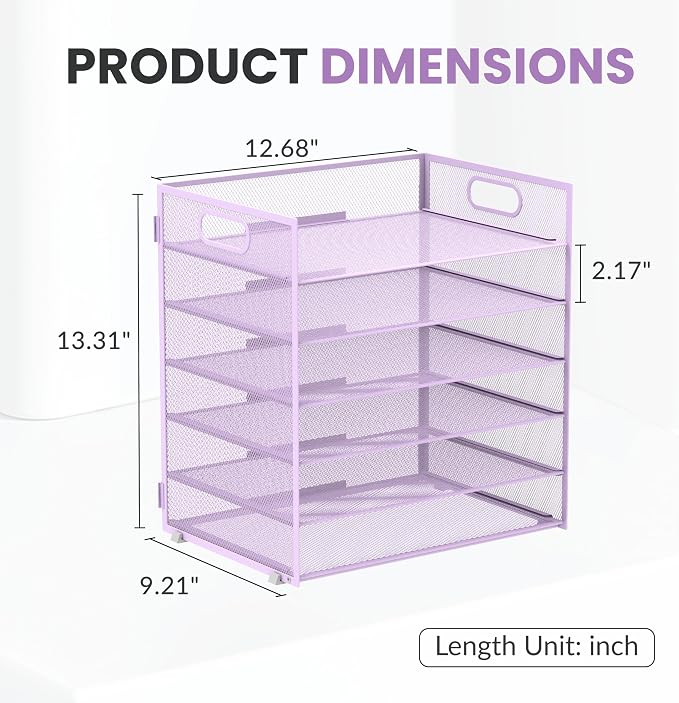 Daltack 6 Tier Paper Organizer for Desk, Paper Letter Tray Organizer for Desks - Image 2