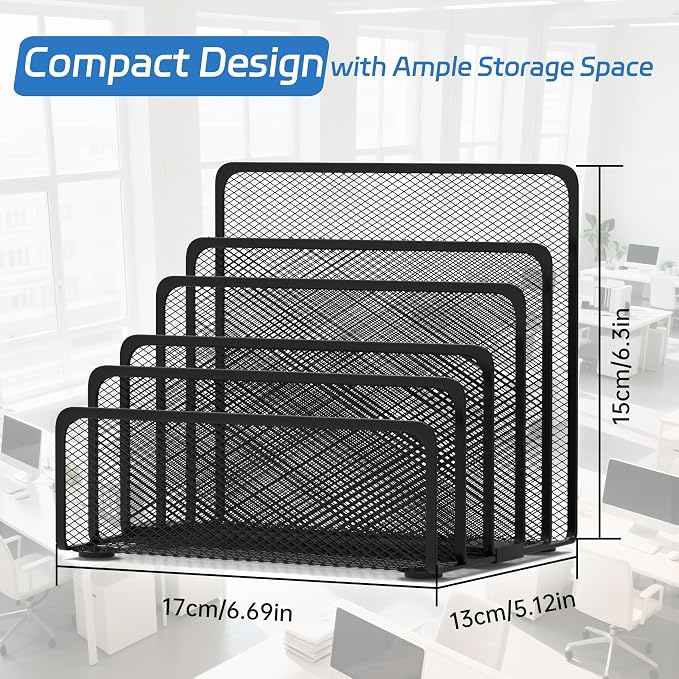 Mail Organizer with 5 Slot, Metal Mail Holder - Image 2
