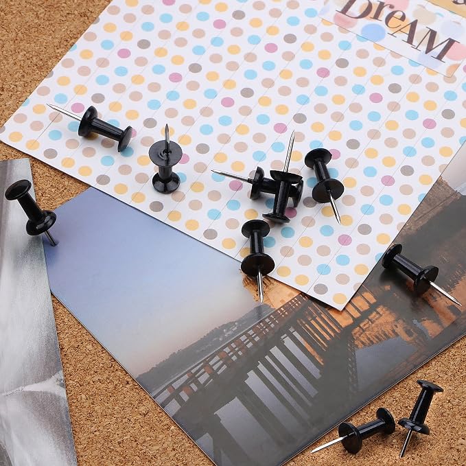 Black Push Pins 600 Count, Standard Dark Thumb Tacks - Image 5