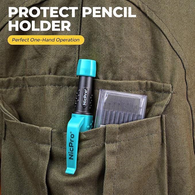 Nicpro Carpenter Pencil with Sharpener, CP3000 Carpenter Mechanical Pencils - Image 5