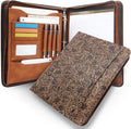 Western Vintage Floral Embossed Faux Leather Zippered Padfolio by FORTAVEM