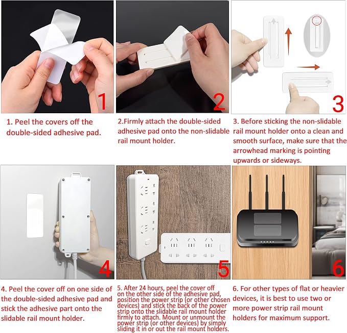 Self Adhesive Power Strip Holder 10 Pack - Image 3
