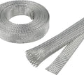 11/16" Wide Tinned Copper Braided Metal Wire Shielding Sleeve Ground Strap by BuyUneed