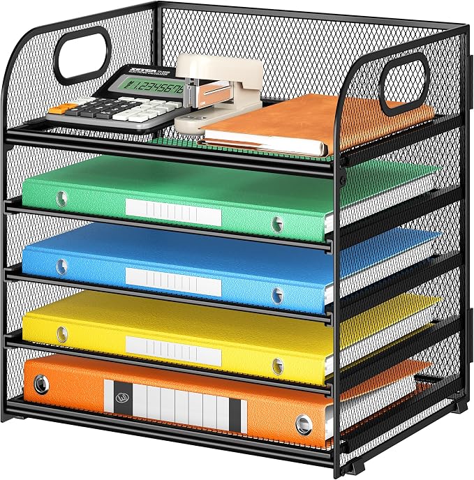 Lavatino 5 Tray Desk File Organizer, Desktop File Organizer and Storage by Lavatino
