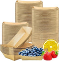200 Pack Small Paper Food Trays, 0.25 Lb Disposable Kraft Food Boats, Take Out by MotBach