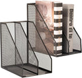 2 Set Magazine Holder Metal Wire, 2 Compartments Mesh File Holder by ASIFMTHOT